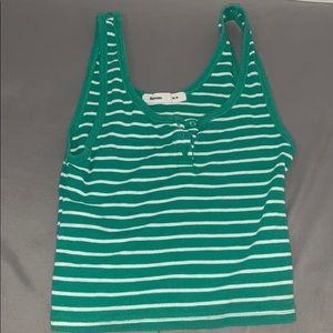 Green striped top